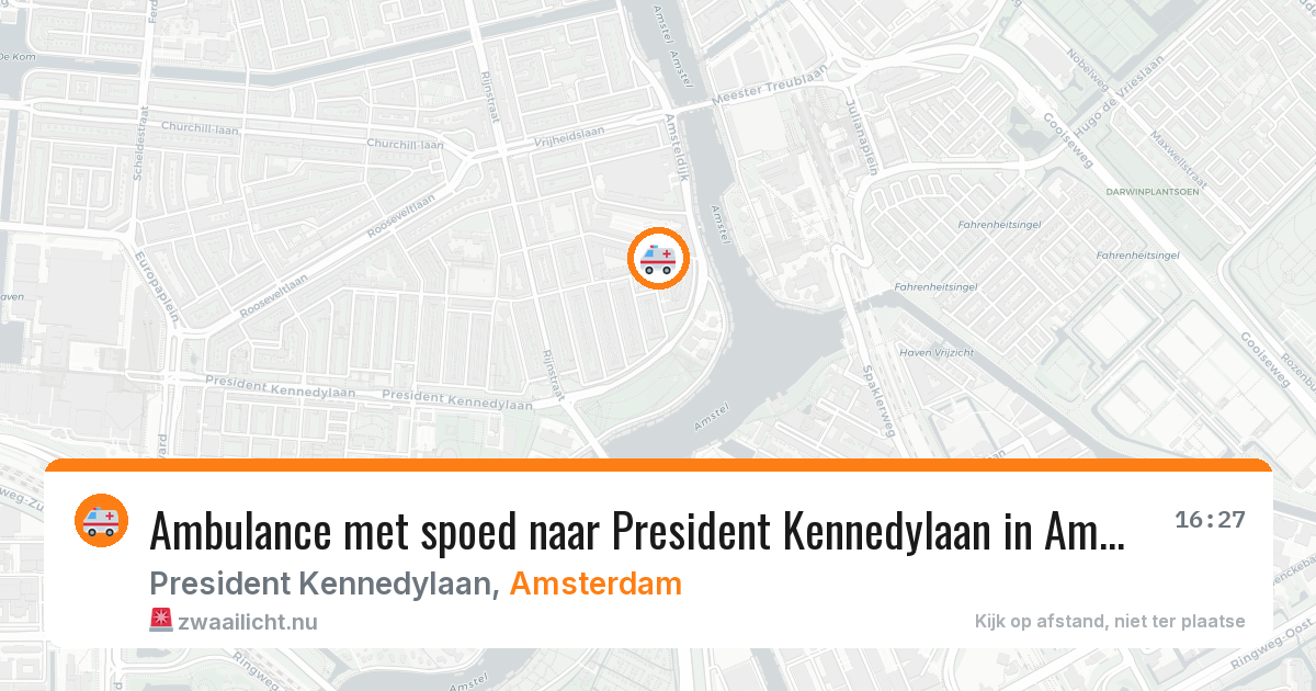 Ambulance met spoed naar President Kennedylaan in Amsterdam — 28 mei 2026