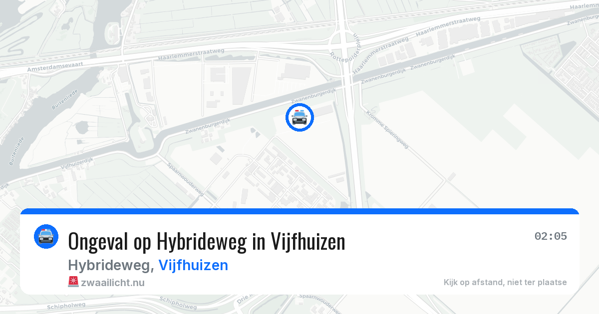 Ongeval op Hybrideweg in Vijfhuizen — 17 mrt 2026