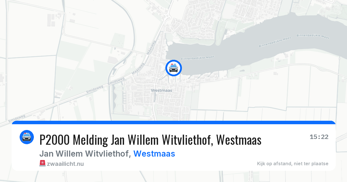 P2000 Melding Jan Willem Witvliethof, Westmaas — 3 jun 2026