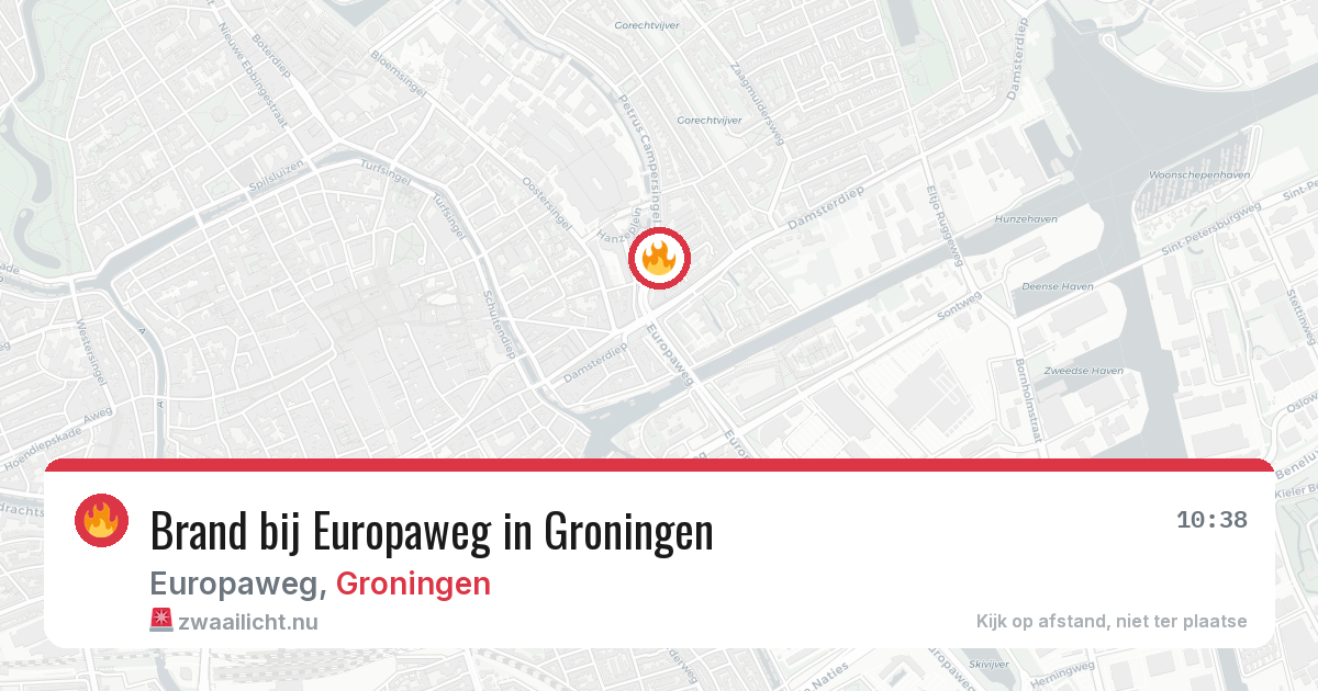 Brand bij Europaweg in Groningen — 14 jul 2026