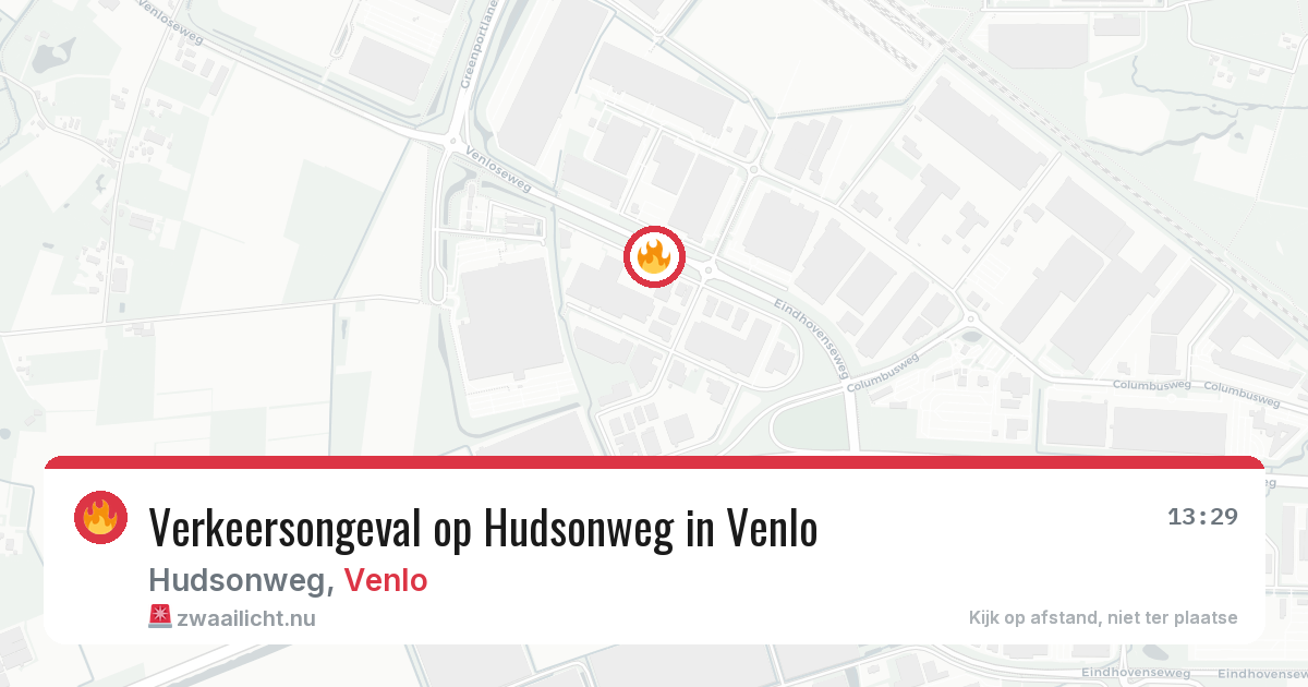 Verkeersongeval op Hudsonweg in Venlo — 19 mrt 2026