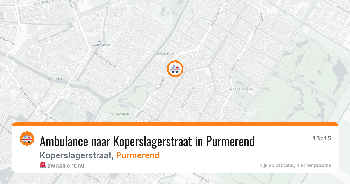 Ambulance naar Koperslagerstraat in Purmerend — 5 mei 2026