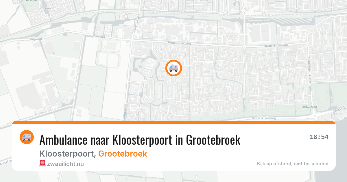 Ambulance naar Kloosterpoort in Grootebroek — 20 jul 2026