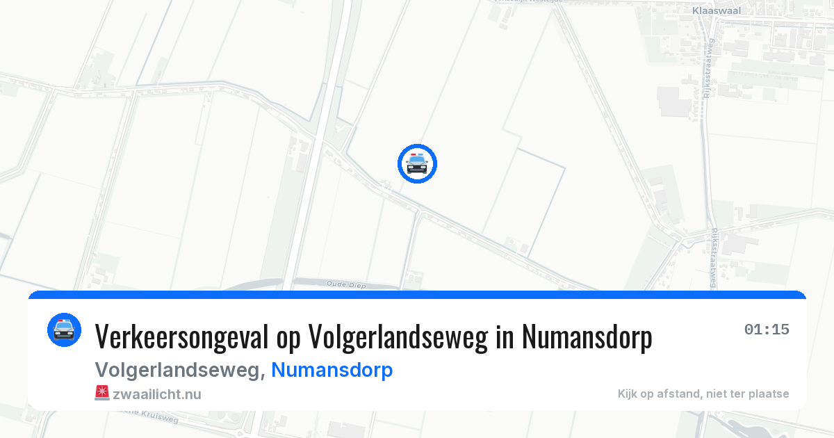 Verkeersongeval op Volgerlandseweg in Numansdorp — 26 apr 2026