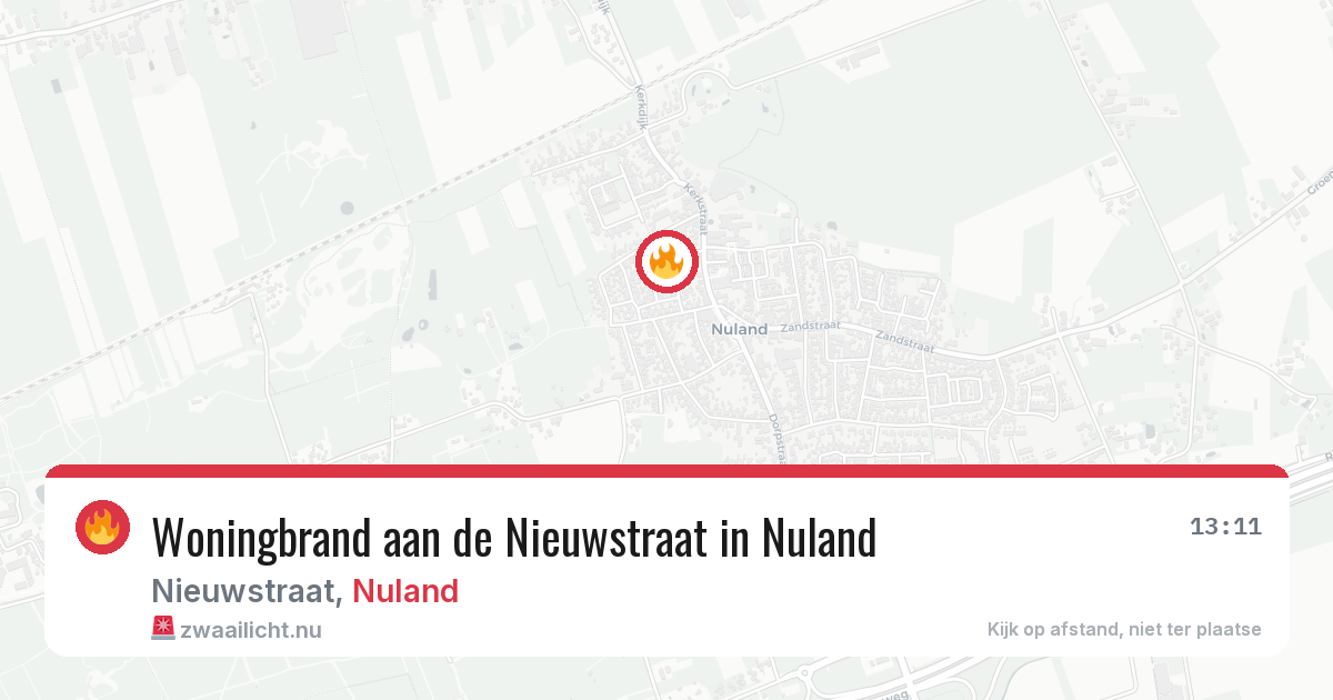 Woningbrand aan de Nieuwstraat in Nuland — 8 jun 2026