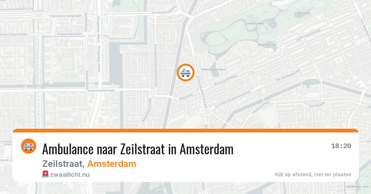 Ambulance naar Zeilstraat in Amsterdam — 25 jul 2026