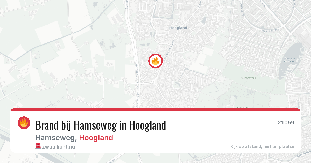 Brand bij Hamseweg in Hoogland — 15 jul 2026
