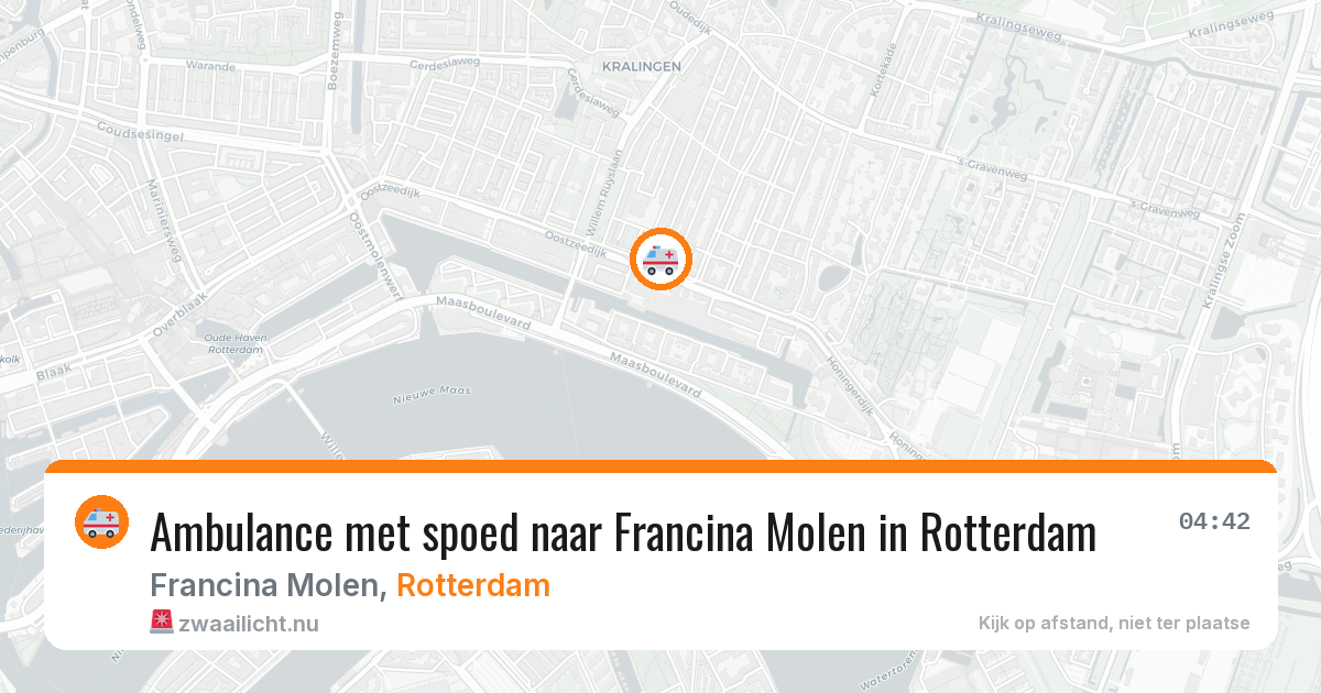 Ambulance met spoed naar Francina Molen in Rotterdam — 28 mei 2026