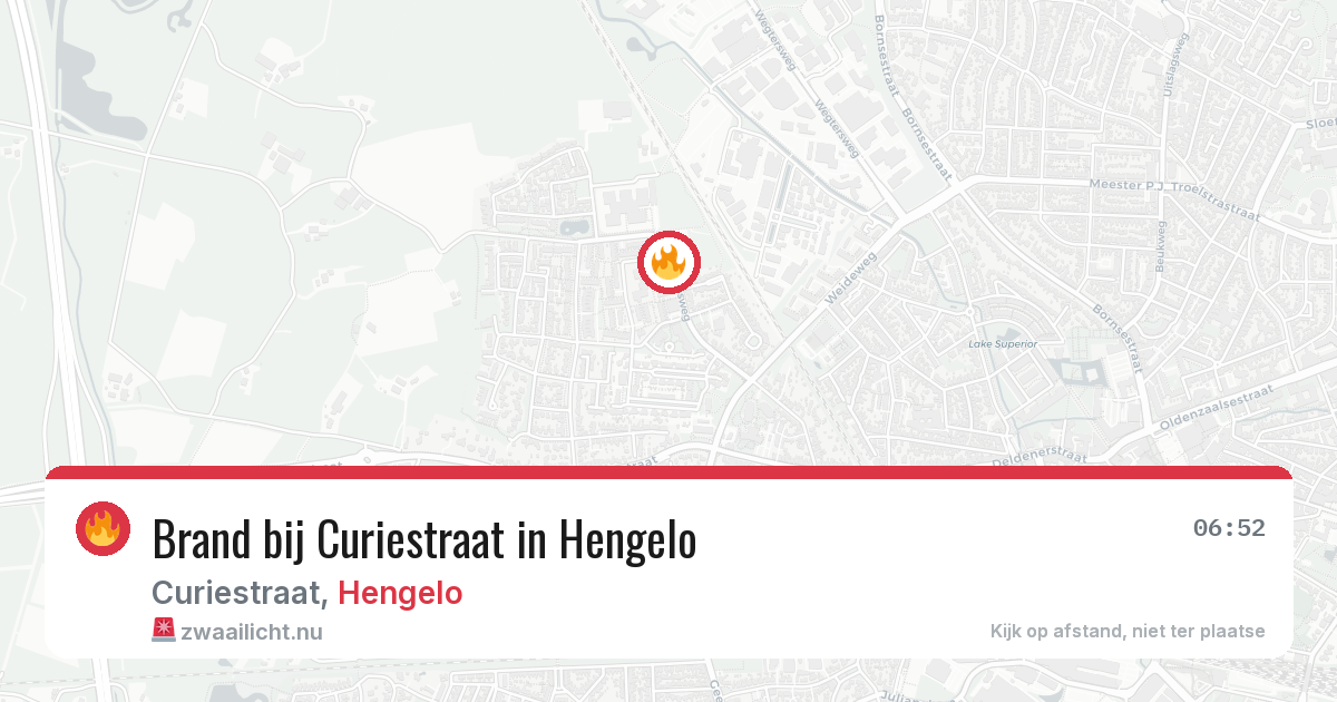 Brand bij Curiestraat in Hengelo — 28 mrt 2026