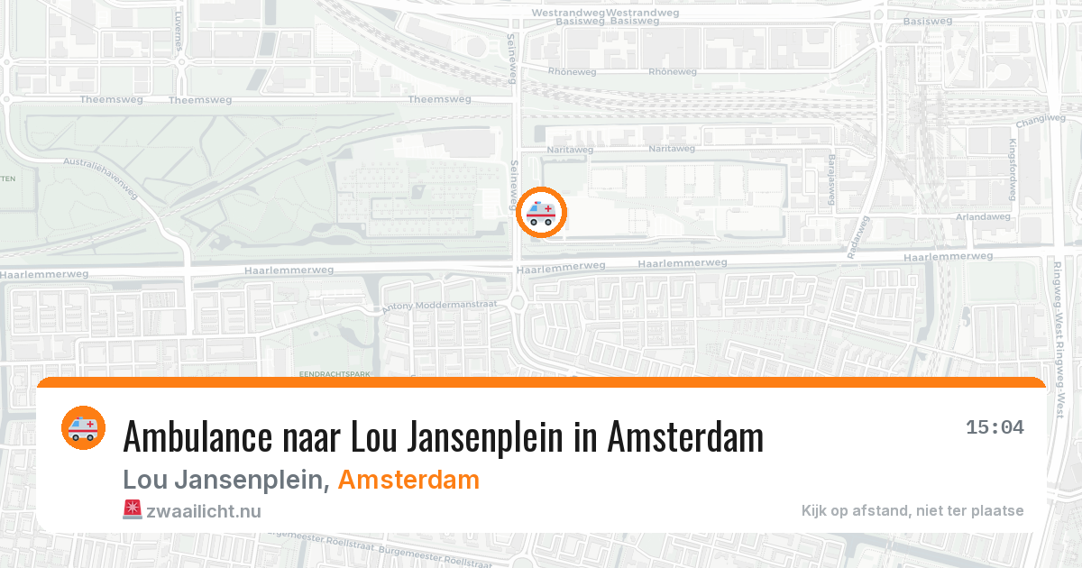 Ambulance naar Lou Jansenplein in Amsterdam — 18 mei 2026