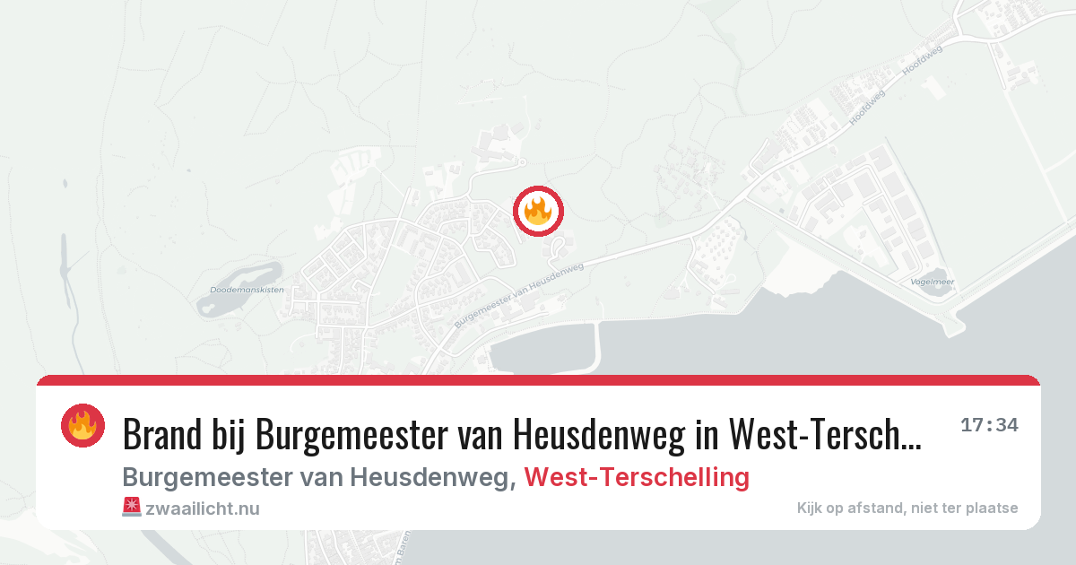 Brand bij Burgemeester van Heusdenweg in West-Terschelling — 24 mrt 2026