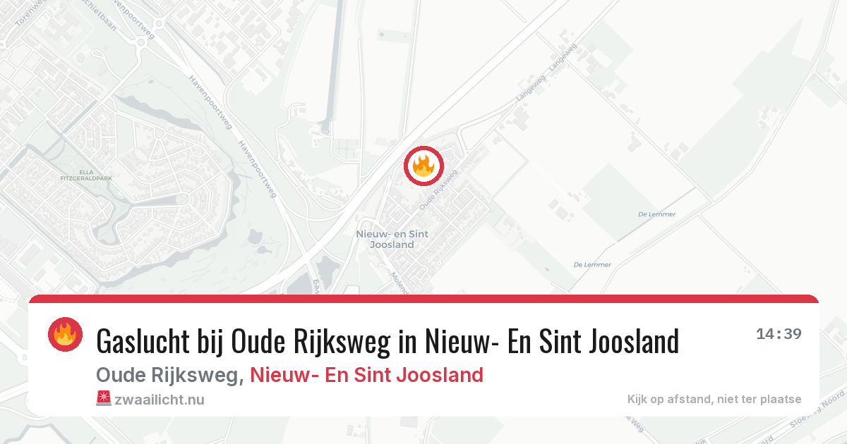 Gaslucht bij Oude Rijksweg in Nieuw- En Sint Joosland — 10 jul 2026
