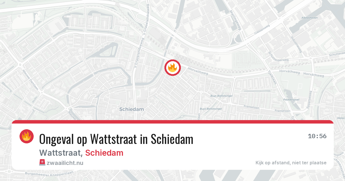Ongeval op Wattstraat in Schiedam — 17 jul 2026