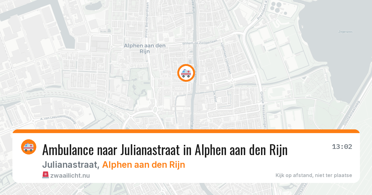 Ambulance naar Julianastraat in Alphen aan den Rijn — 16 jul 2026