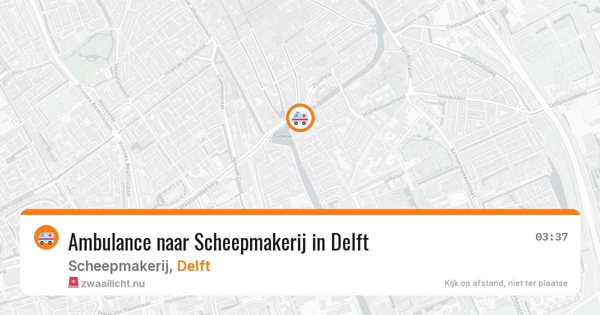 Ambulance naar Scheepmakerij in Delft — 15 jul 2026
