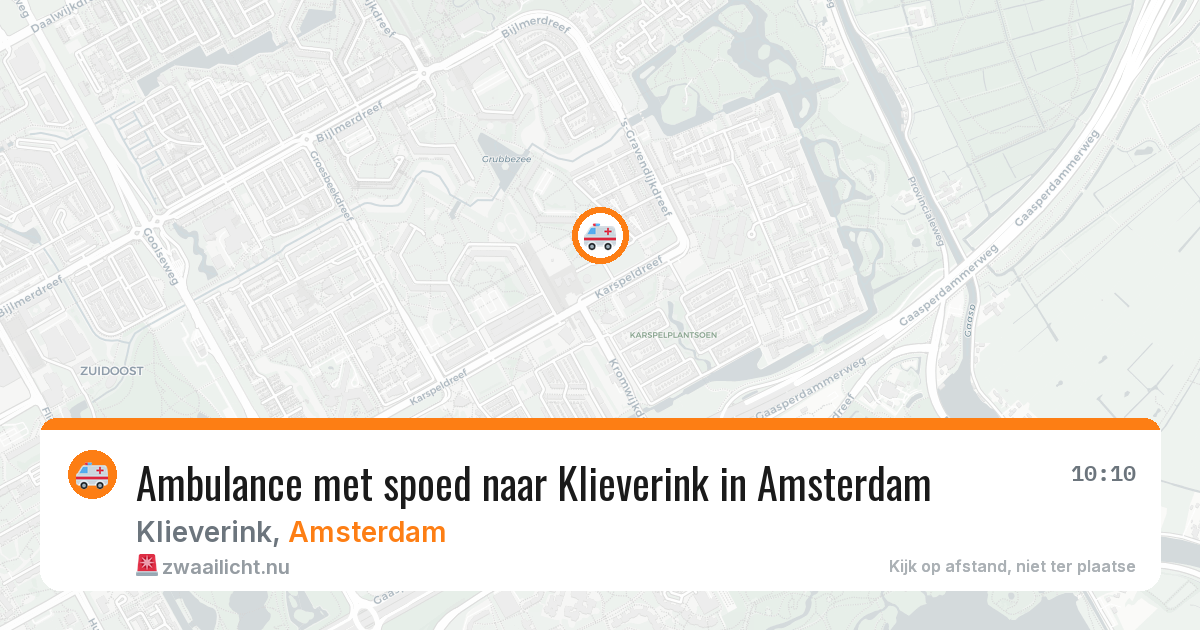 Ambulance met spoed naar Klieverink in Amsterdam — 19 jul 2026