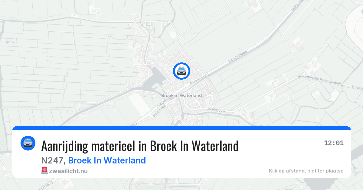 Aanrijding materieel in Broek In Waterland — 14 jul 2026