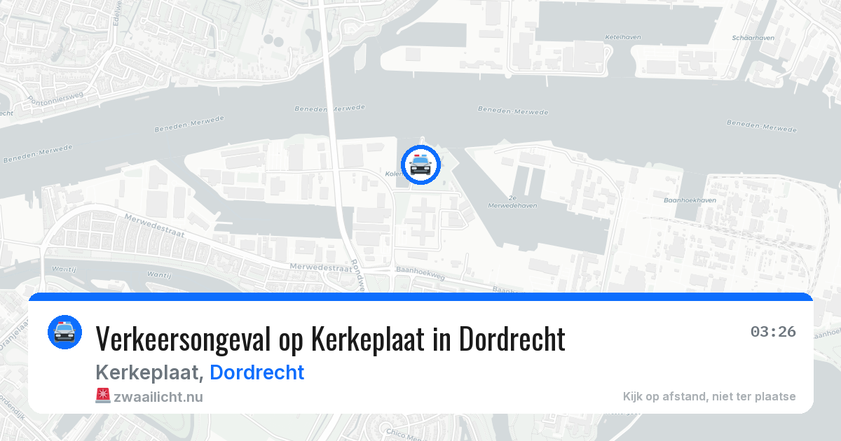Verkeersongeval op Kerkeplaat in Dordrecht — 12 jul 2026
