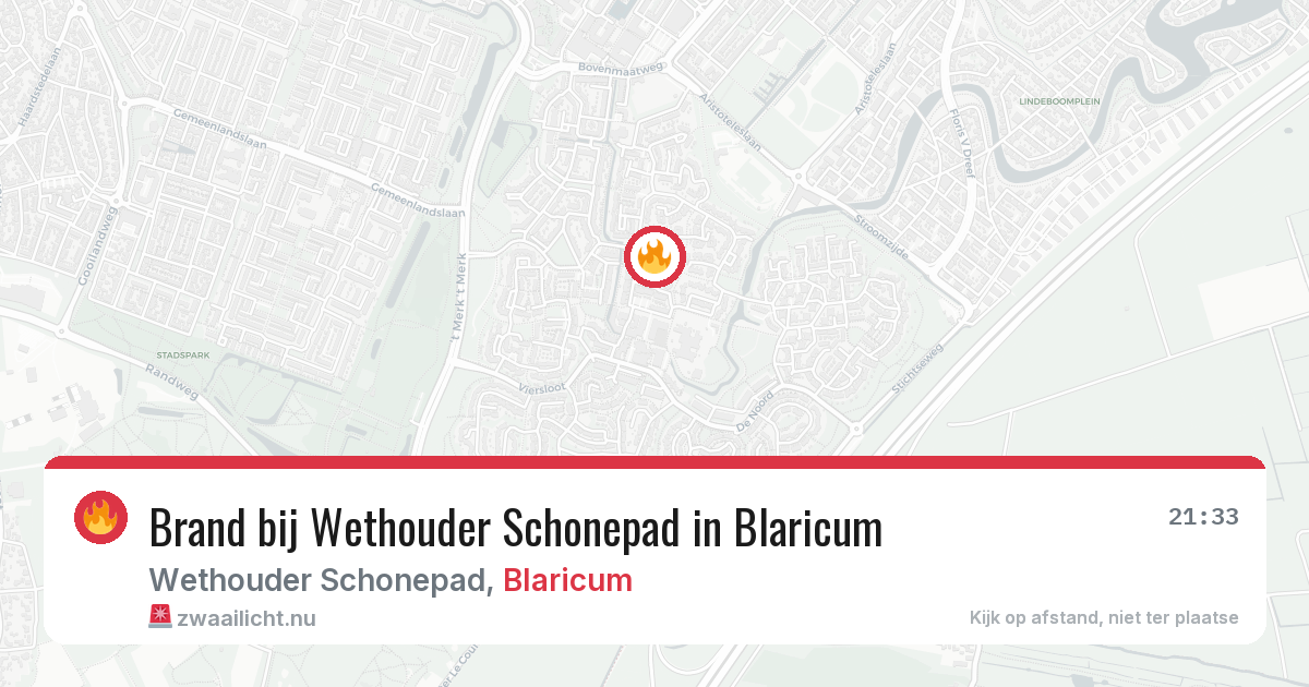 Brand bij Wethouder Schonepad in Blaricum — 7 mei 2026
