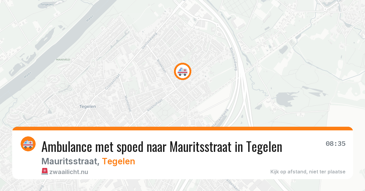 Ambulance met spoed naar Mauritsstraat in Tegelen — 25 mei 2026