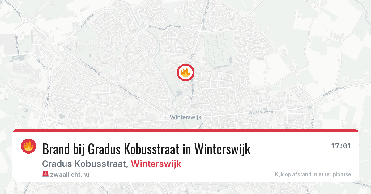 Brand bij Gradus Kobusstraat in Winterswijk — 22 mei 2026