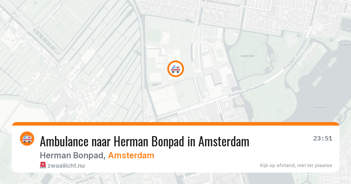 Ambulance naar Herman Bonpad in Amsterdam — 20 jul 2026