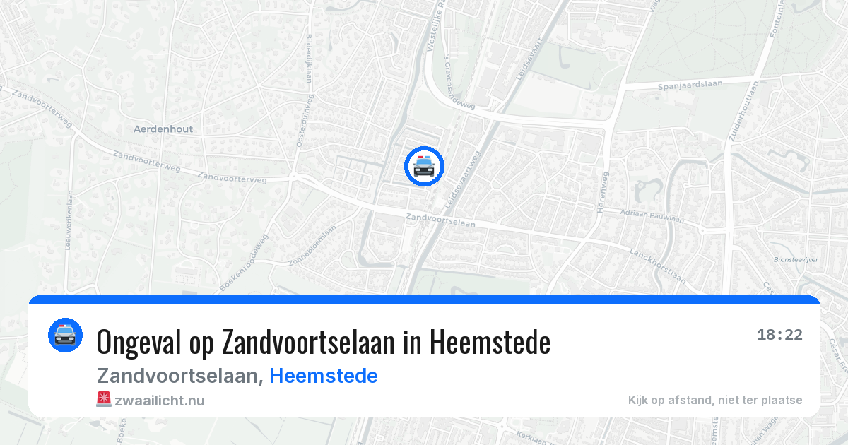 Ongeval op Zandvoortselaan in Heemstede — 18 jul 2026