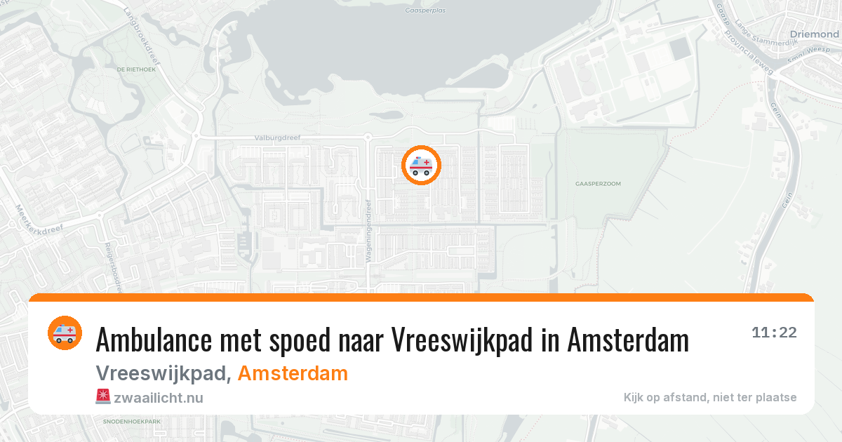 Ambulance met spoed naar Vreeswijkpad in Amsterdam — 26 mrt 2026