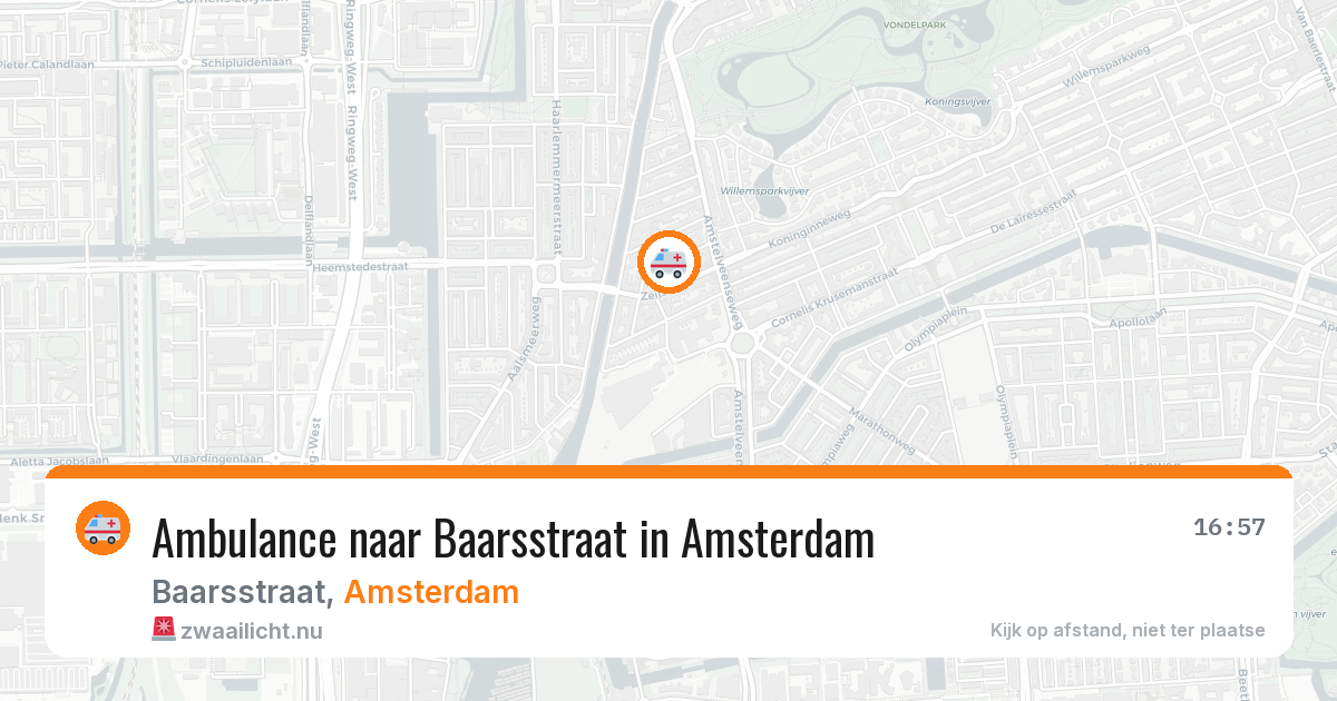 Ambulance naar Baarsstraat in Amsterdam — 20 jul 2026