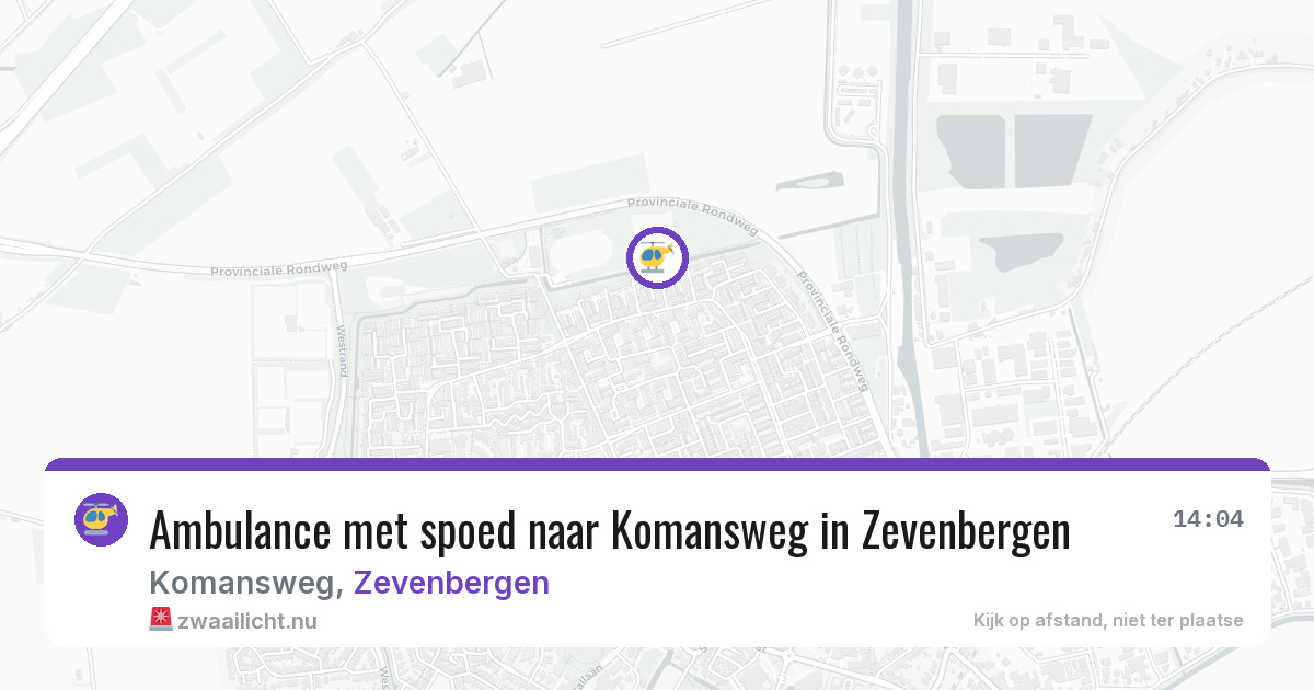 Ambulance met spoed naar Komansweg in Zevenbergen — 4 jun 2026