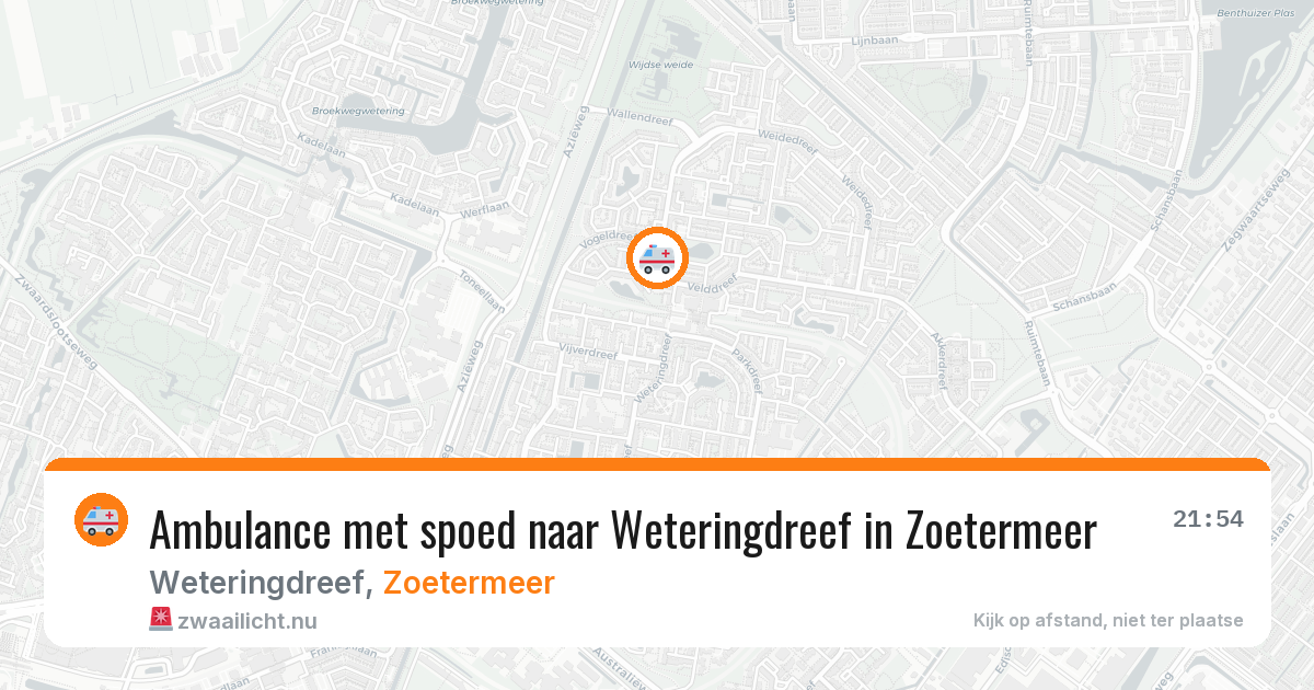 Ambulance met spoed naar Weteringdreef in Zoetermeer — 20 jul 2026
