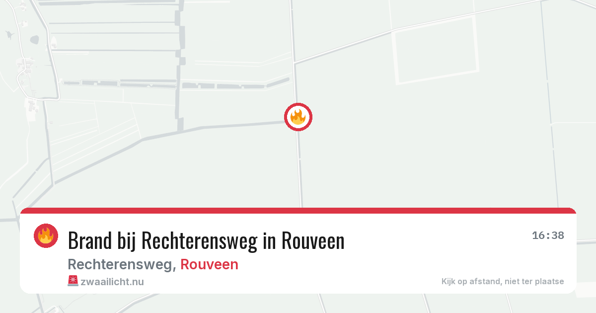 Brand bij Rechterensweg in Rouveen — 6 apr 2026