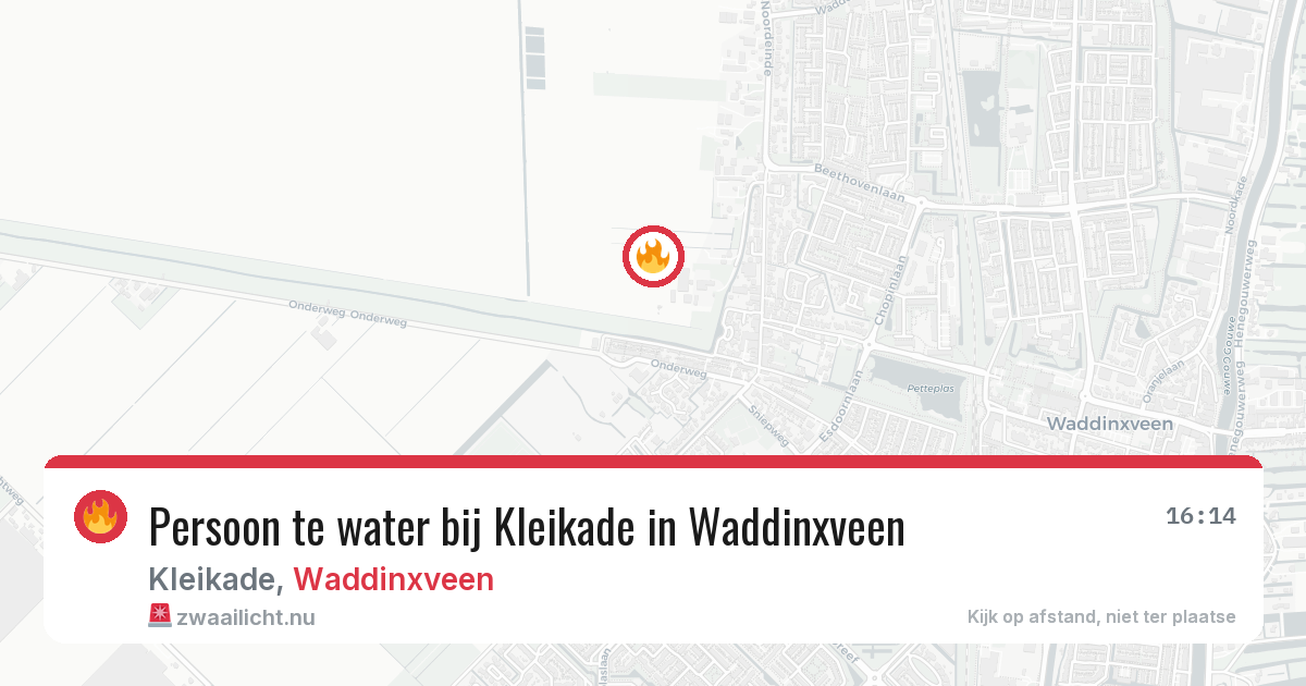 Persoon te water bij Kleikade in Waddinxveen — 20 mrt 2026