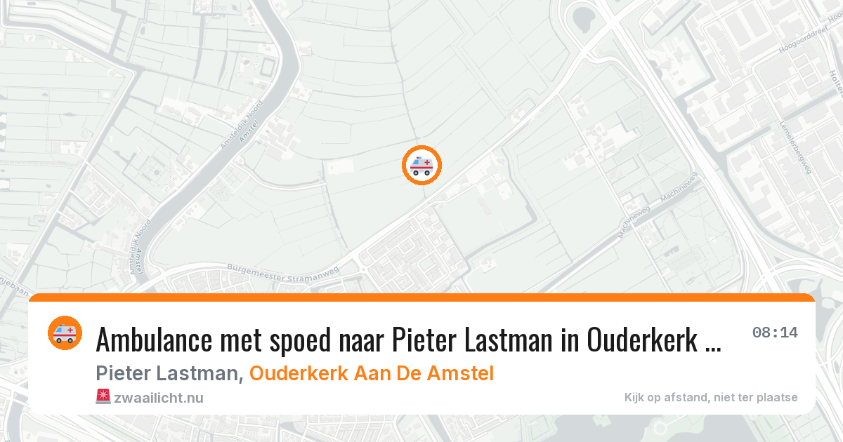 Ambulance met spoed naar Pieter Lastman in Ouderkerk Aan De Amstel — 27 jul 2026