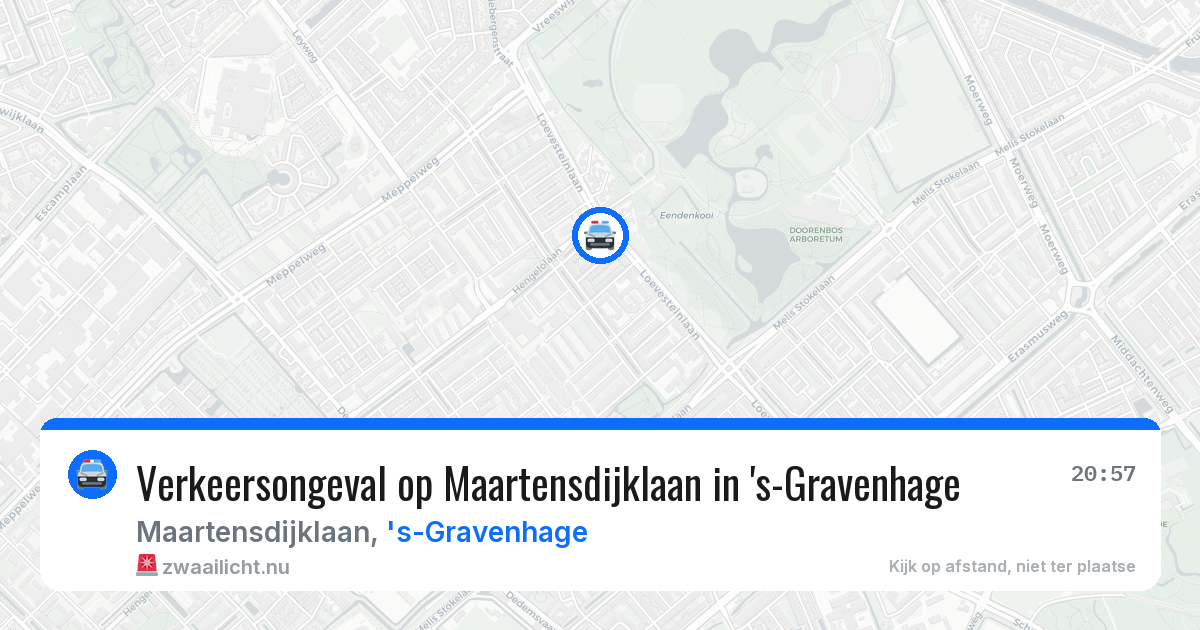 Verkeersongeval op Maartensdijklaan in 's-Gravenhage — 14 mrt 2026