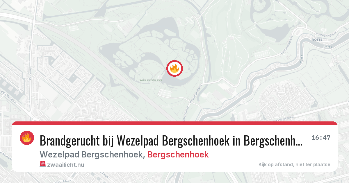 Brandgerucht bij Wezelpad Bergschenhoek in Bergschenhoek — 22 jul 2026