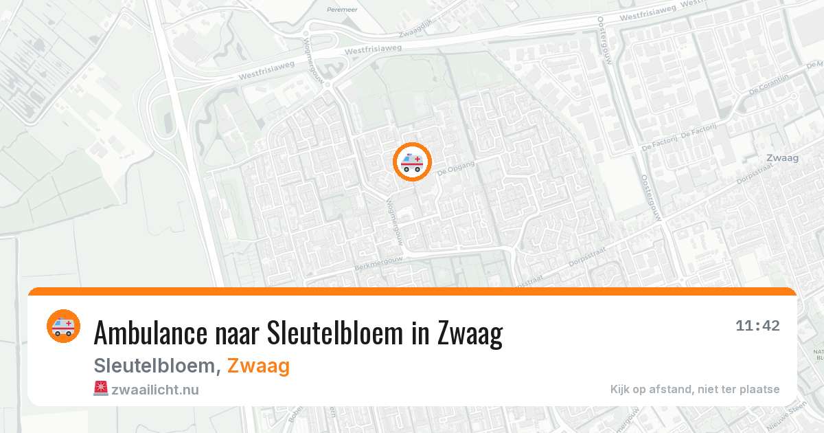 Ambulance naar Sleutelbloem in Zwaag — 20 jul 2026