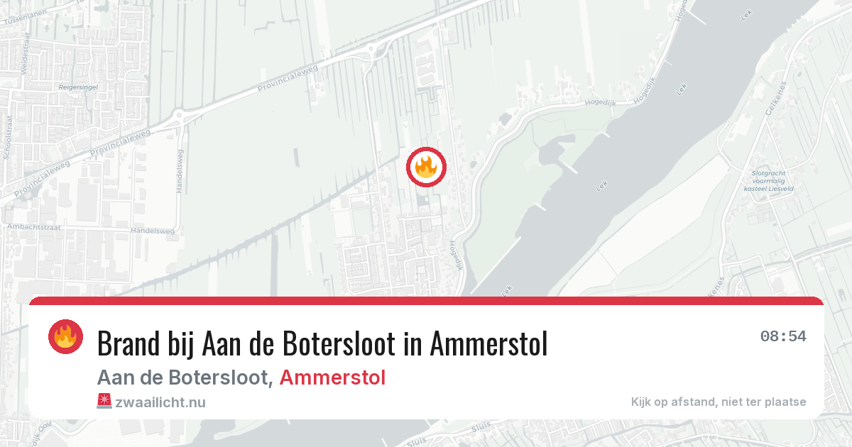 Brand bij Aan de Botersloot in Ammerstol — 9 jul 2026