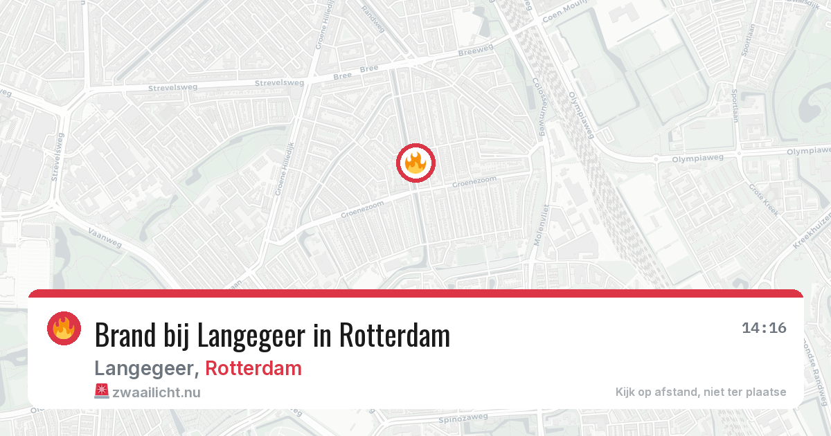Brand bij Langegeer in Rotterdam — 13 mei 2026