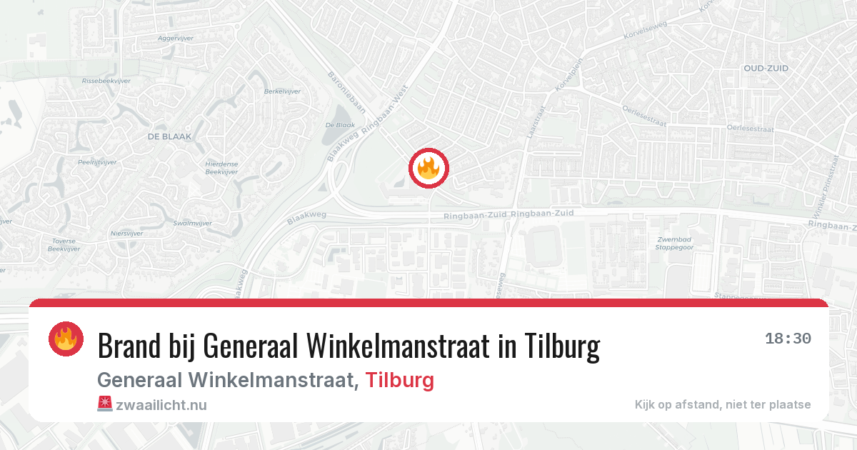 Brand bij Generaal Winkelmanstraat in Tilburg — 25 jul 2026