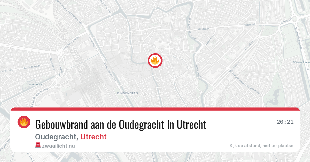 Gebouwbrand aan de Oudegracht in Utrecht — 3 mrt 2026