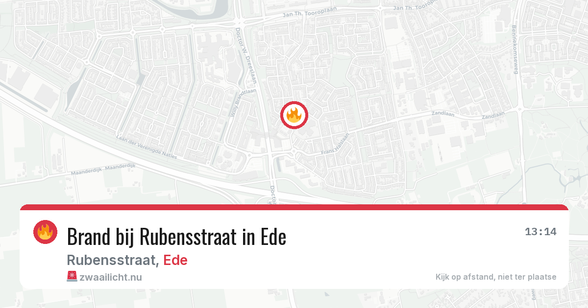 Brand bij Rubensstraat in Ede — 18 mei 2026