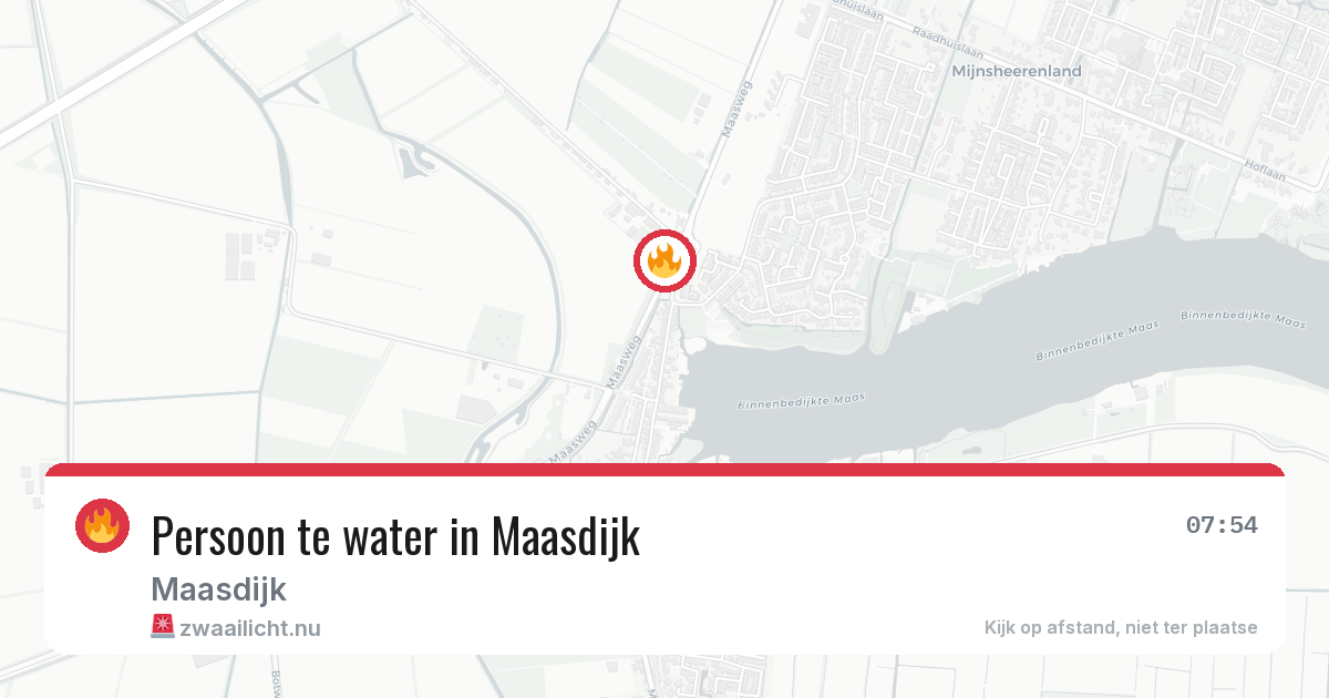Persoon te water in Maasdijk — 22 mrt 2026