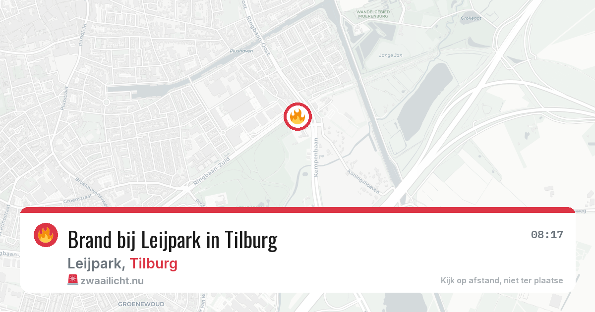 Brand bij Leijpark in Tilburg — 1 jun 2026