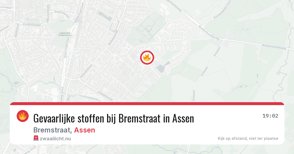 Gevaarlijke stoffen bij Bremstraat in Assen — 14 mei 2026