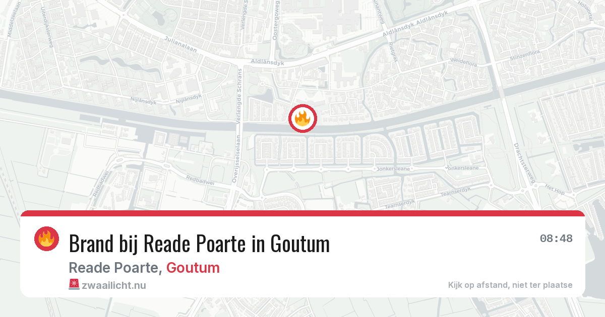 Brand bij Reade Poarte in Goutum — 27 apr 2026