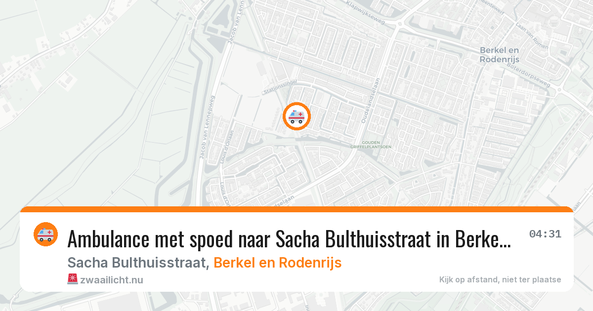 Ambulance met spoed naar Sacha Bulthuisstraat in Berkel en Rodenrijs — 13 jul 2026