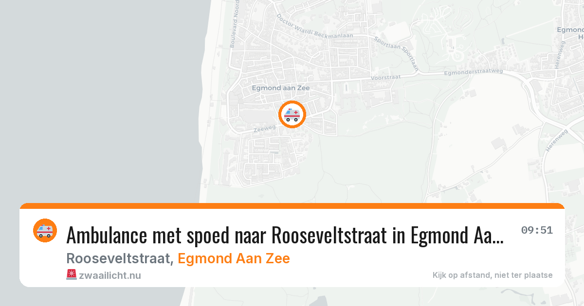 Ambulance met spoed naar Rooseveltstraat in Egmond Aan Zee — 18 jul 2026
