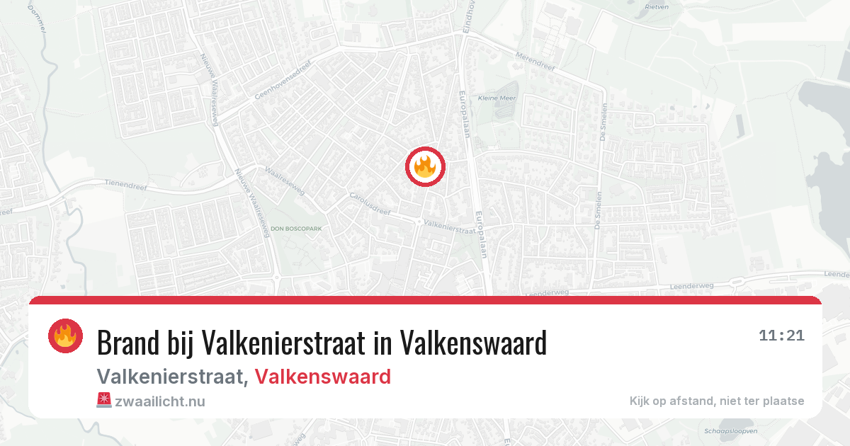 Brand bij Valkenierstraat in Valkenswaard — 23 apr 2026