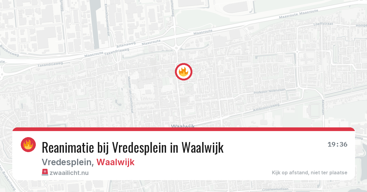 Reanimatie bij Vredesplein in Waalwijk — 8 jul 2026